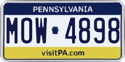 PA license plate MOW4898