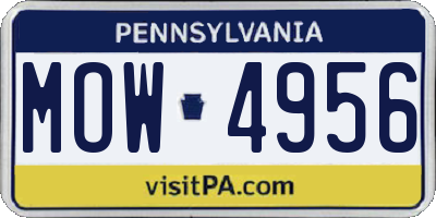 PA license plate MOW4956