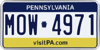 PA license plate MOW4971