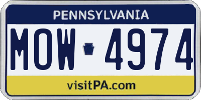 PA license plate MOW4974