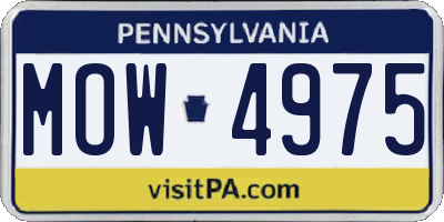 PA license plate MOW4975