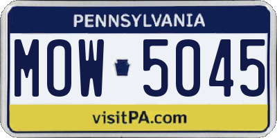 PA license plate MOW5045