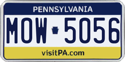 PA license plate MOW5056