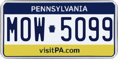 PA license plate MOW5099