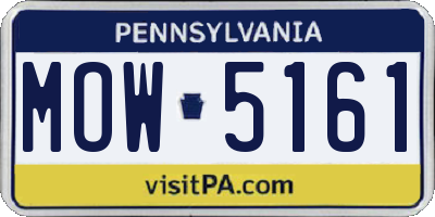 PA license plate MOW5161