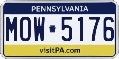 PA license plate MOW5176