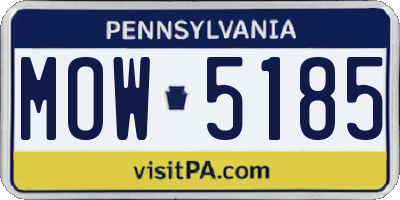 PA license plate MOW5185