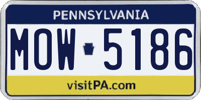 PA license plate MOW5186