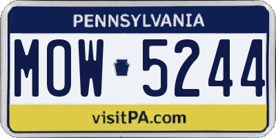 PA license plate MOW5244