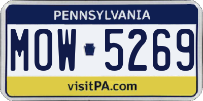 PA license plate MOW5269