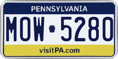 PA license plate MOW5280