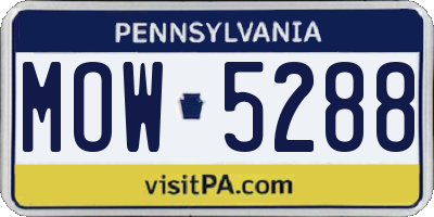 PA license plate MOW5288
