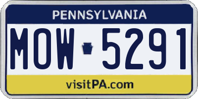 PA license plate MOW5291