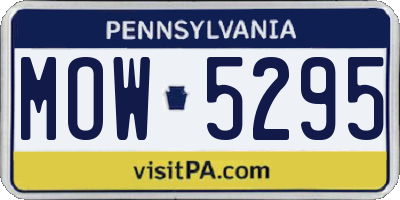 PA license plate MOW5295
