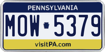 PA license plate MOW5379