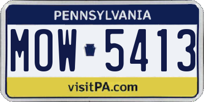 PA license plate MOW5413