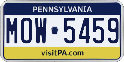 PA license plate MOW5459