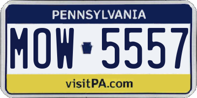 PA license plate MOW5557