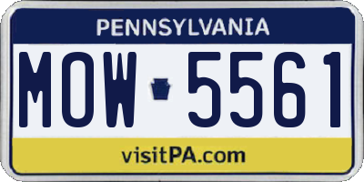PA license plate MOW5561