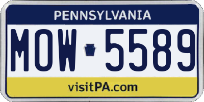 PA license plate MOW5589