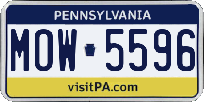 PA license plate MOW5596