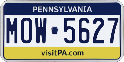 PA license plate MOW5627