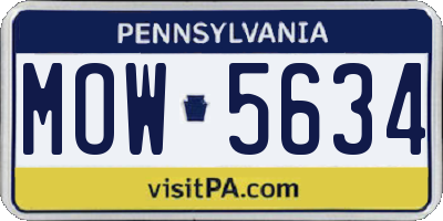 PA license plate MOW5634
