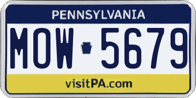 PA license plate MOW5679