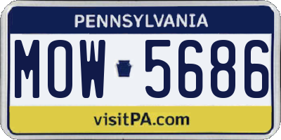 PA license plate MOW5686