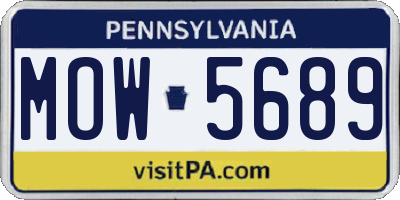 PA license plate MOW5689