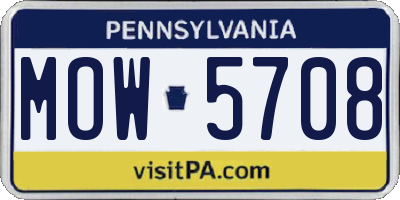 PA license plate MOW5708
