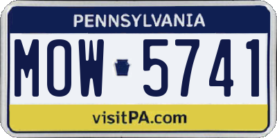 PA license plate MOW5741