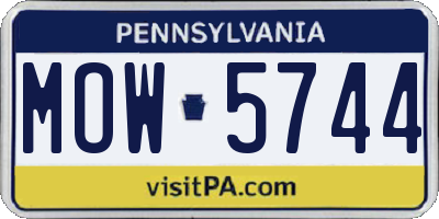 PA license plate MOW5744