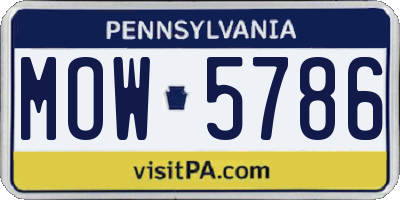 PA license plate MOW5786