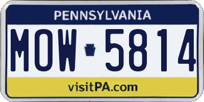 PA license plate MOW5814