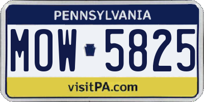 PA license plate MOW5825