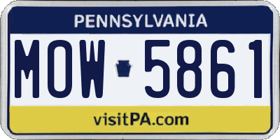 PA license plate MOW5861