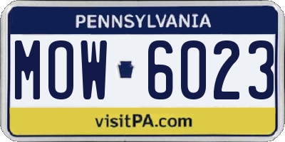 PA license plate MOW6023