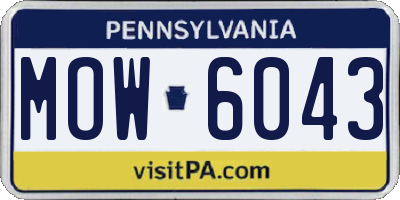 PA license plate MOW6043