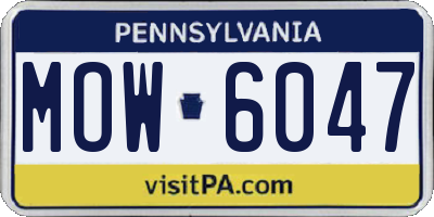 PA license plate MOW6047