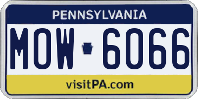 PA license plate MOW6066