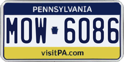 PA license plate MOW6086