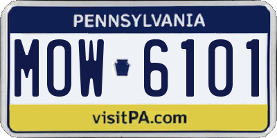 PA license plate MOW6101