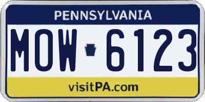 PA license plate MOW6123