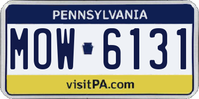 PA license plate MOW6131