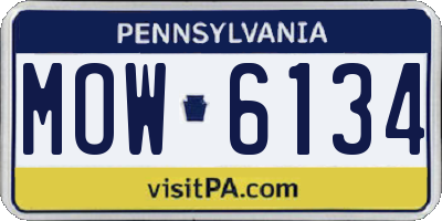 PA license plate MOW6134