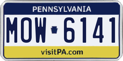 PA license plate MOW6141