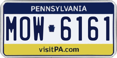 PA license plate MOW6161