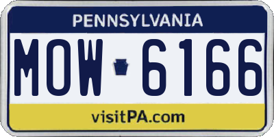 PA license plate MOW6166