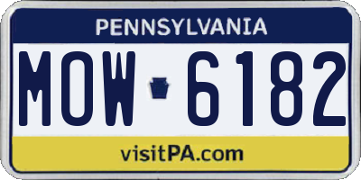 PA license plate MOW6182